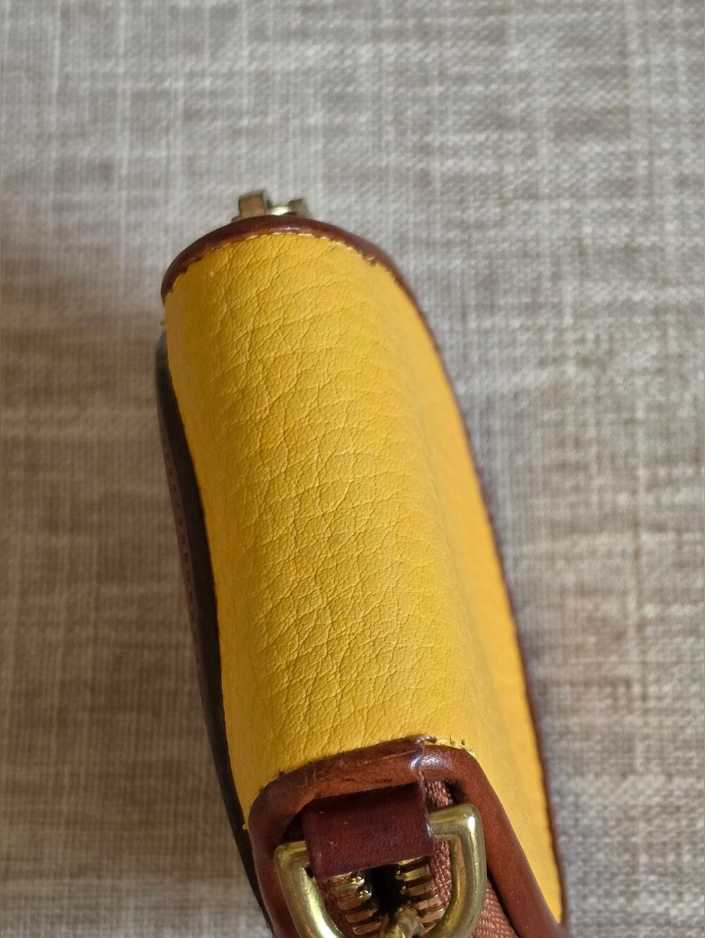 Dooney & Bourke Vintage Duck Coin Purse All Weather Leather AWL, YELLOW 💛 - Picture 10 of 13